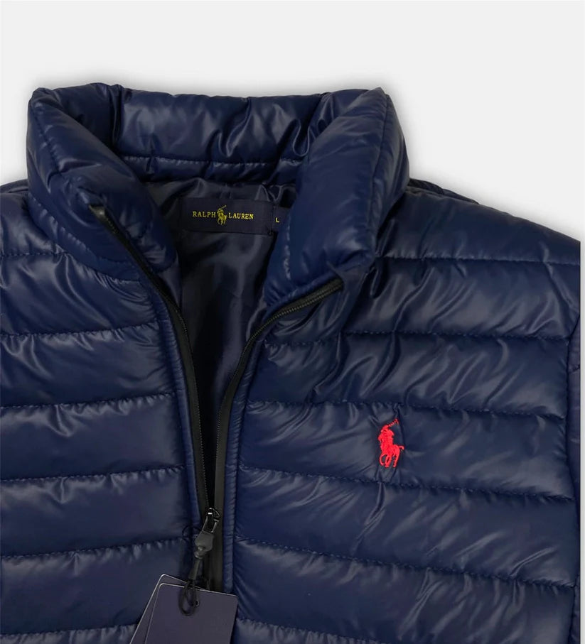 RL Full Sleeves Small Pony Puffer Jacket (Navy Blue)